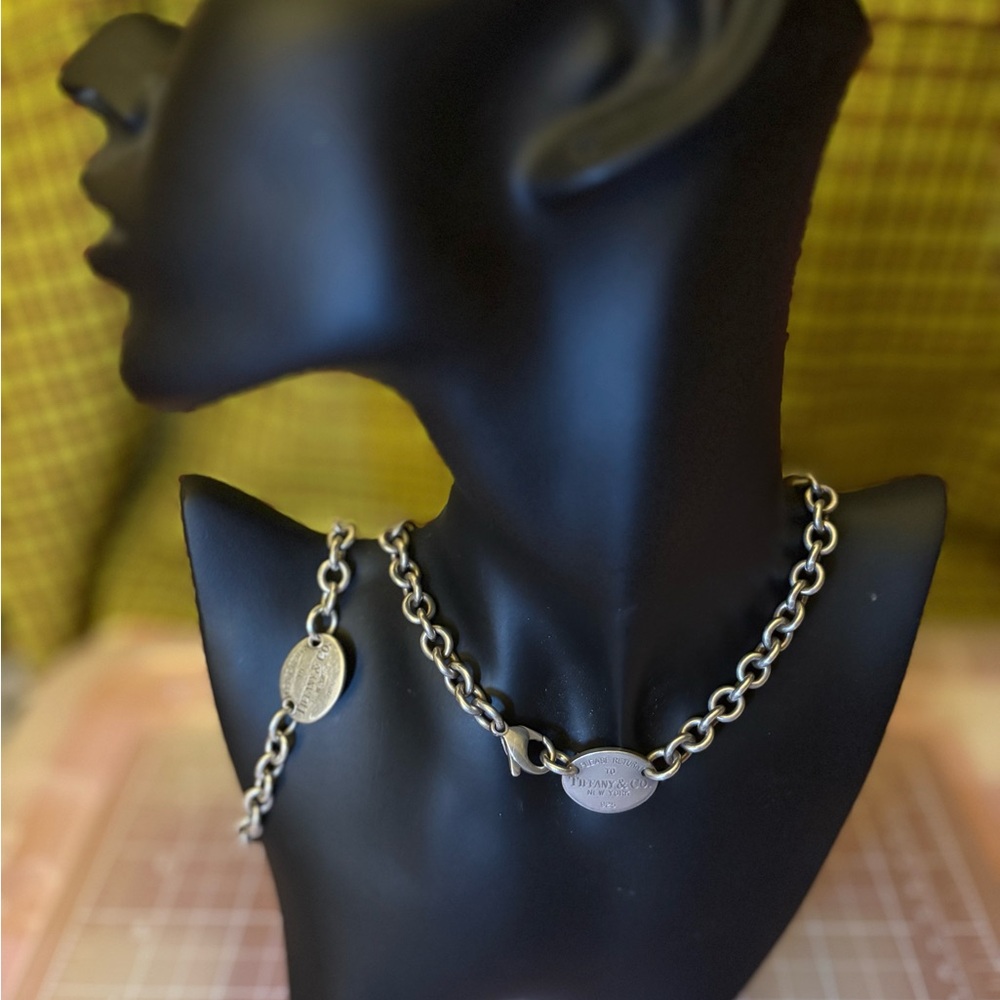 Tiffany & Co. Sterling Silver Chain Necklace and Bracelet Set